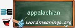 WordMeaning blackboard for appalachian